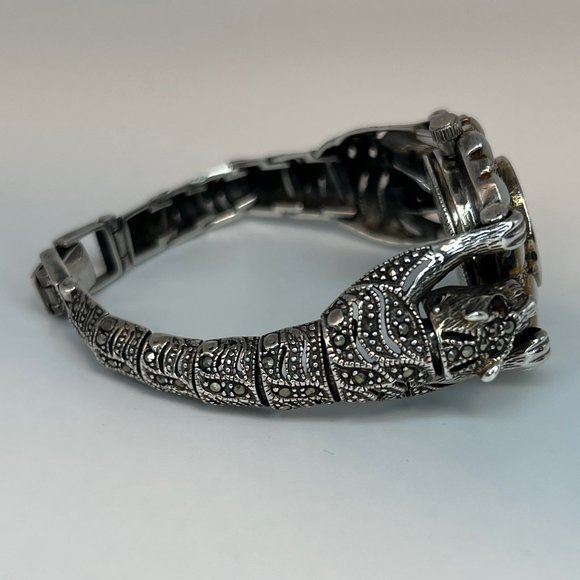 Ladies Vintage Sterling Figural Jaguar Watch - Picture 6 of 6